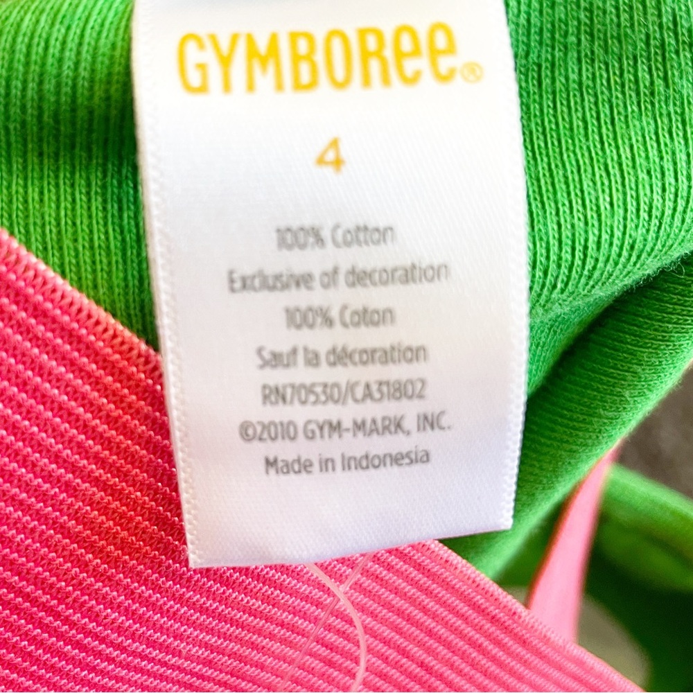 NWT Gymboree Flamingo Cross Back Tank Top Green and Pink Size 4 - Picture 3 of 6